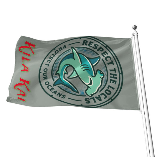 Protect our Oceans Grey Vertical Flag