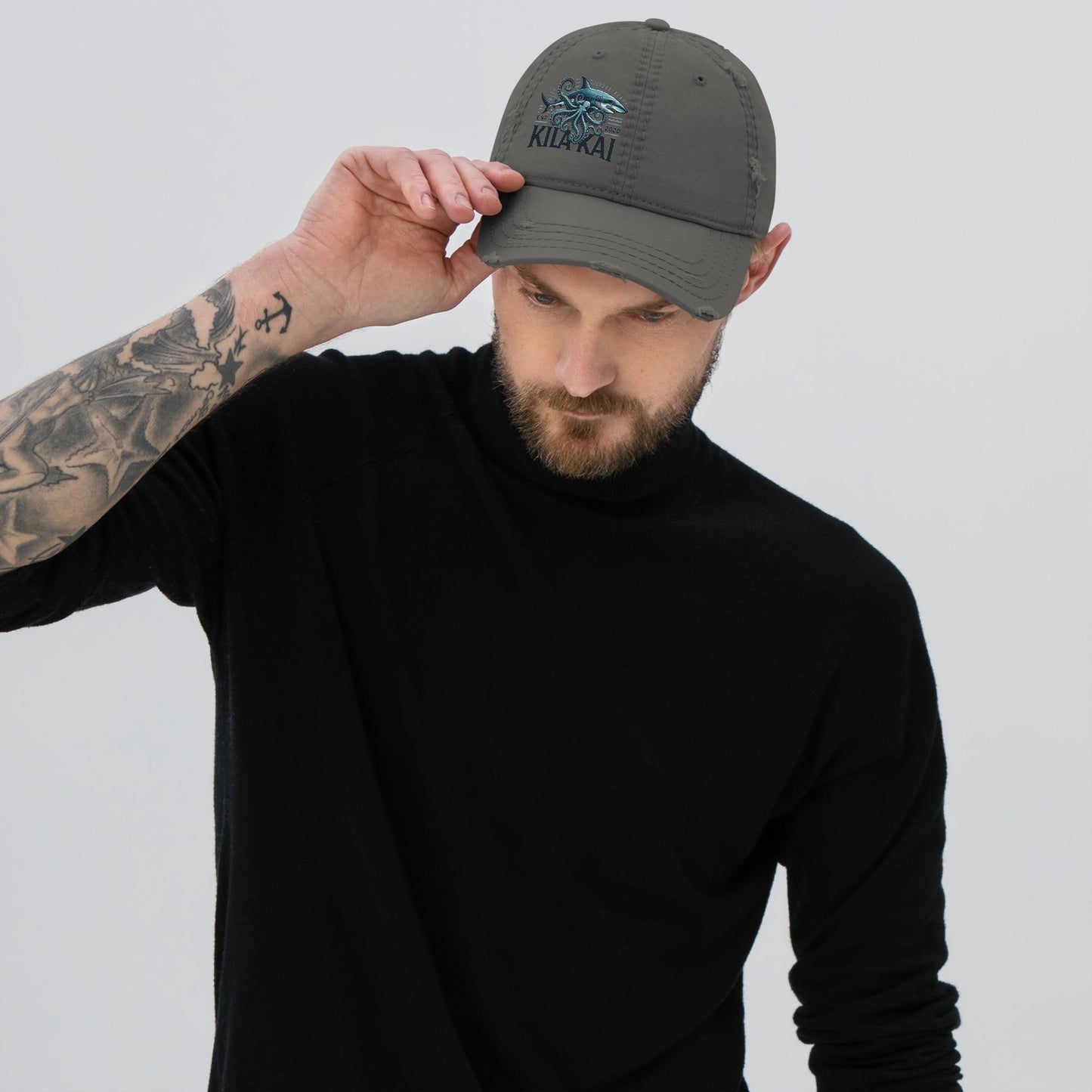 Mako Shark and Octopus Dad Hat