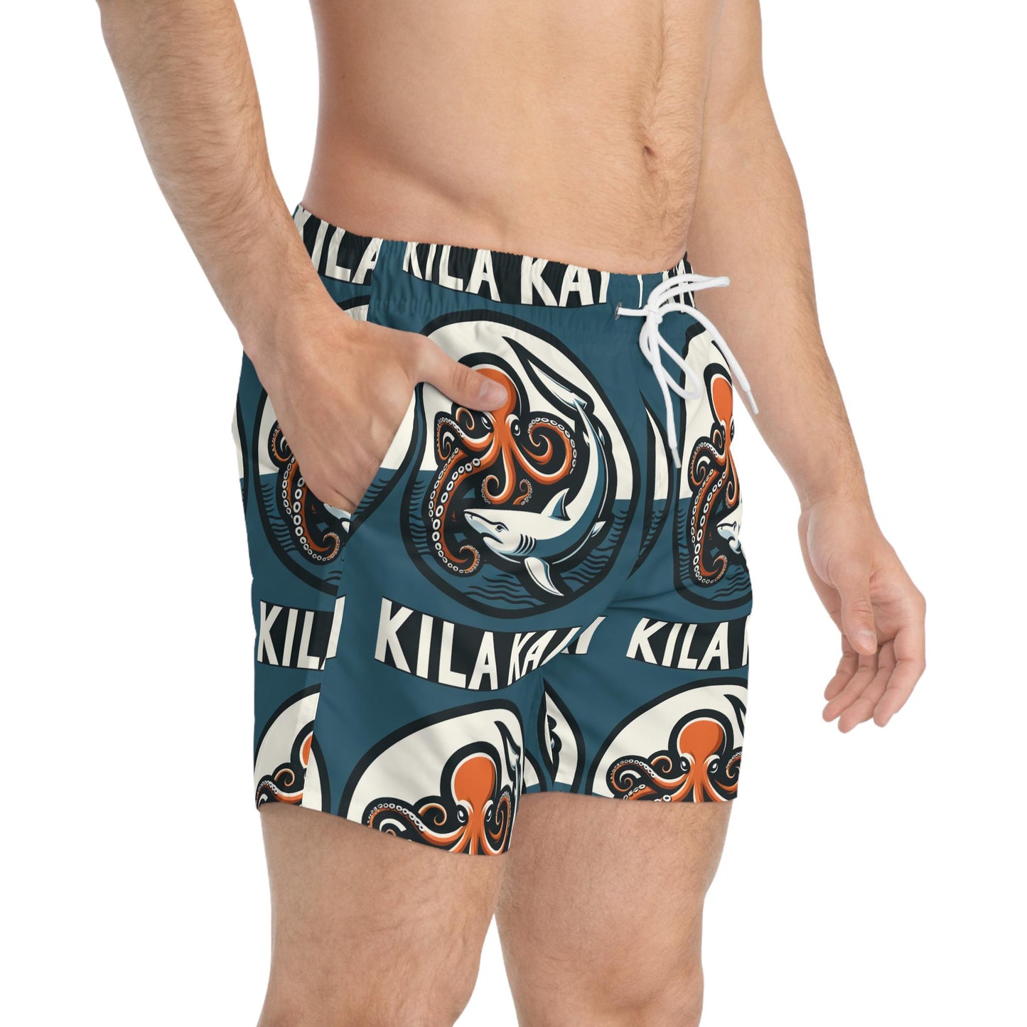 Octopus and Shark Swim Trunks,