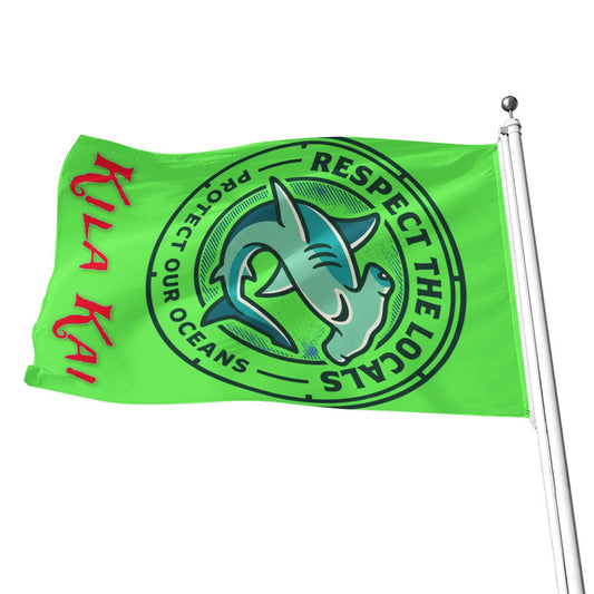 Protect our Oceans- Vertical Green Flag