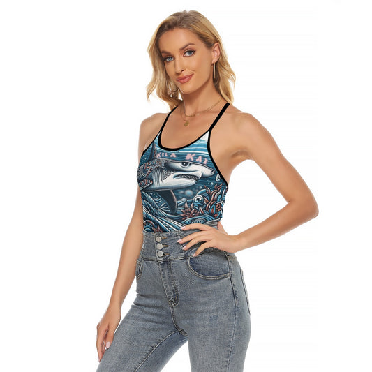 Tribal Hammer Head Women's Criss-Cross Tank Top