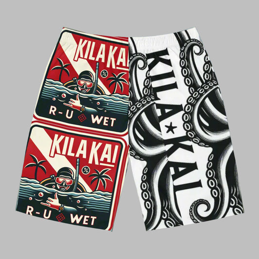 Dive Club Men's Board Shorts, R u Wet Swim Trunks,