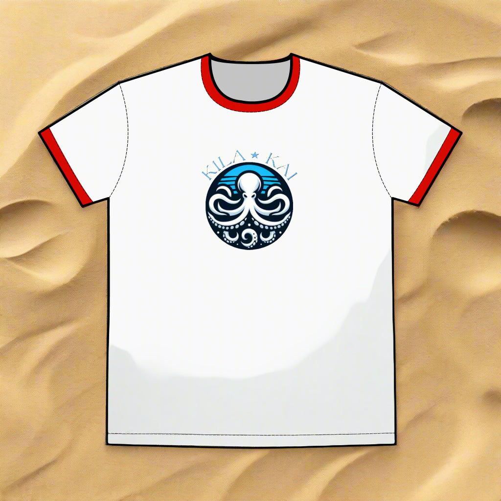 Octopus Sunset Graphic Shirt, Ringer T