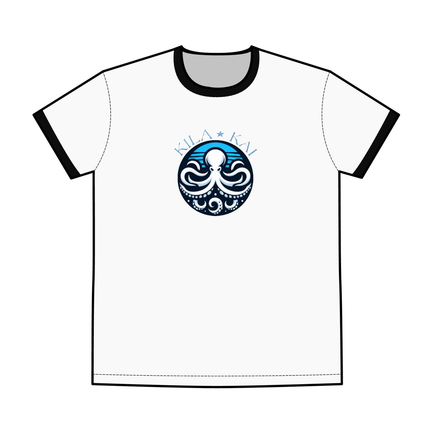 Octopus Sunset Graphic Shirt, Ringer T