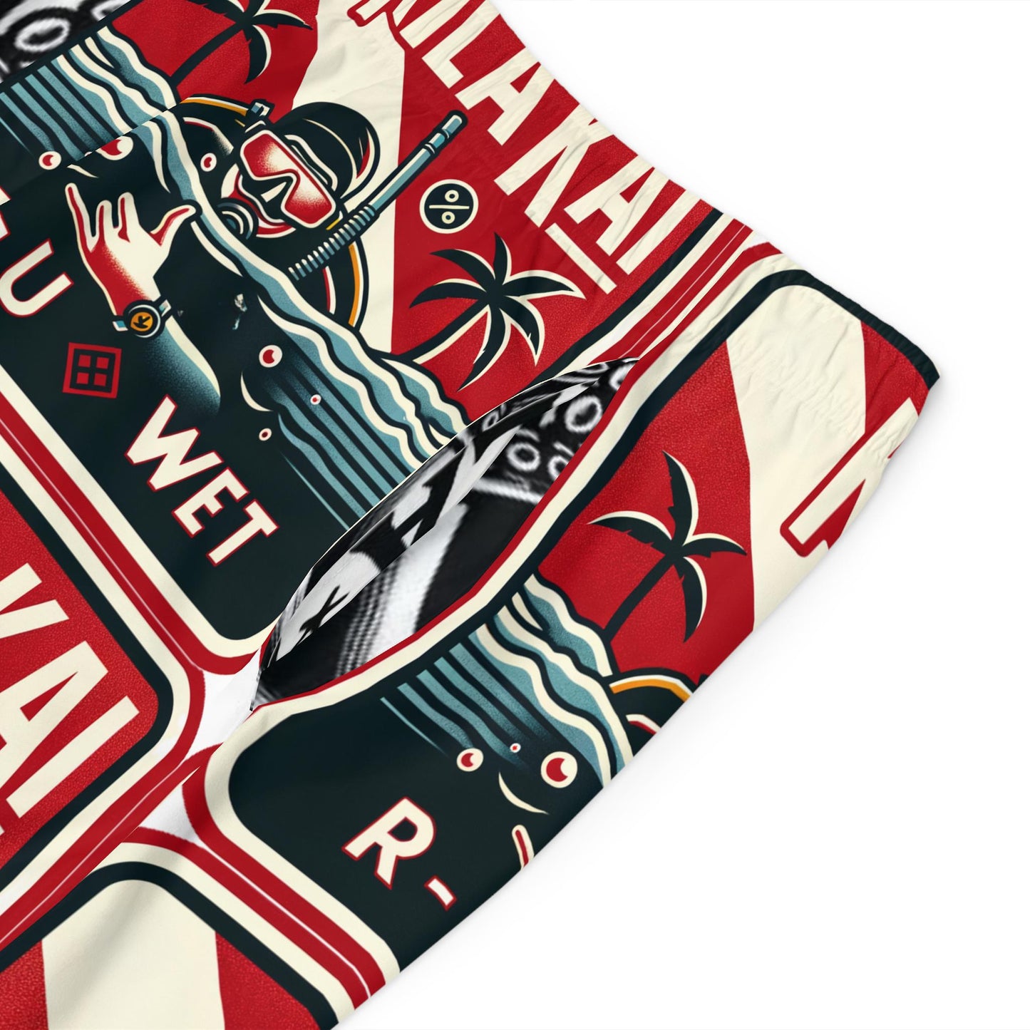Dive Club Men's Board Shorts, R u Wet Swim Trunks,