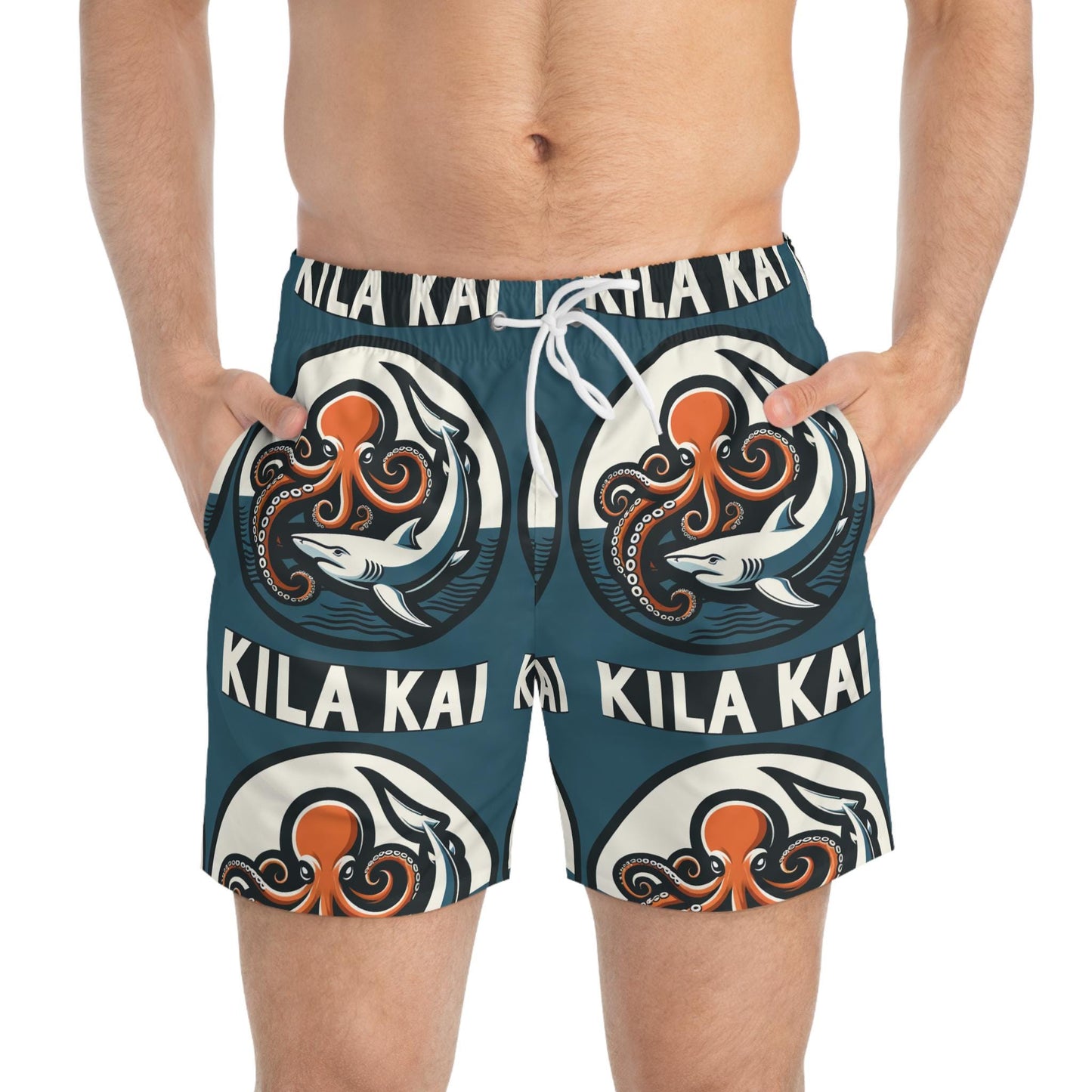 Octopus and Shark Swim Trunks,