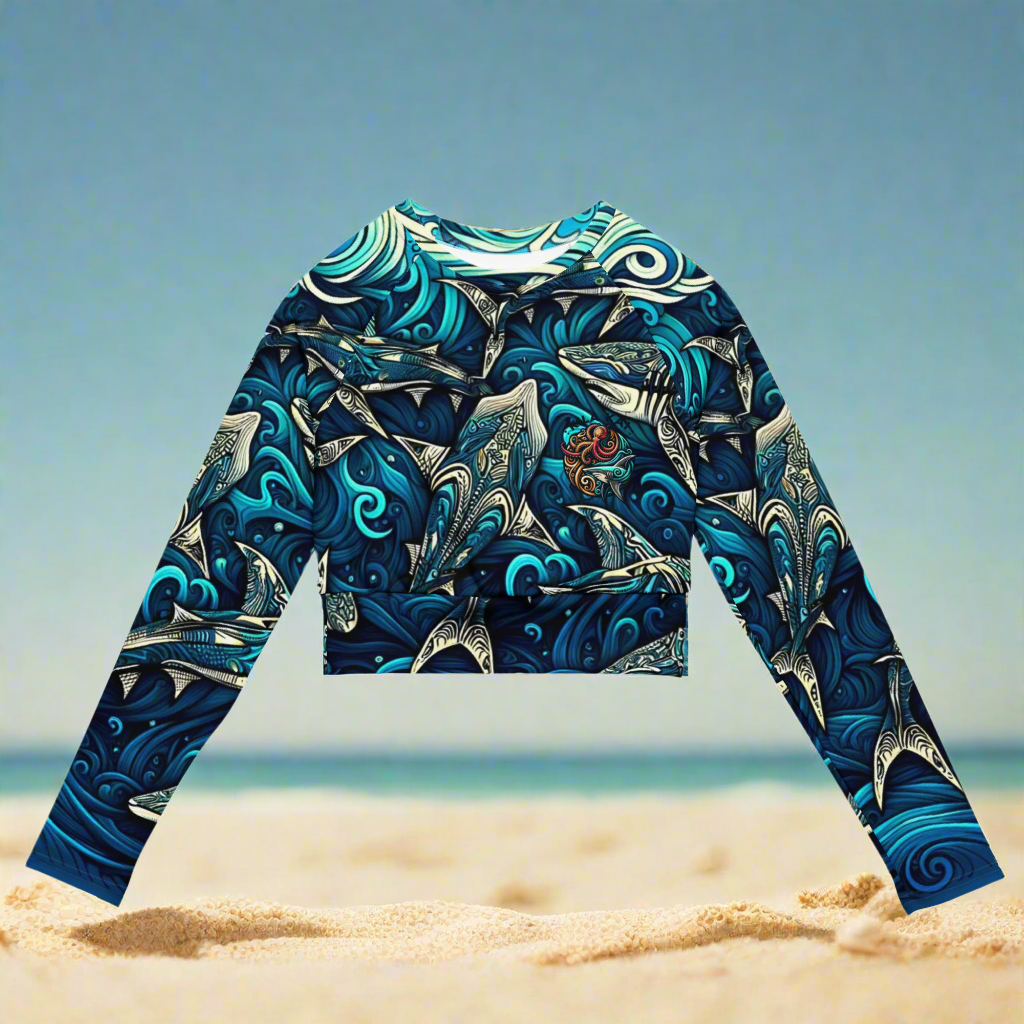 CamoFish long-sleeve crop top