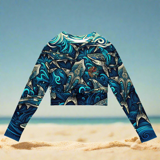 CamoFish long-sleeve crop top