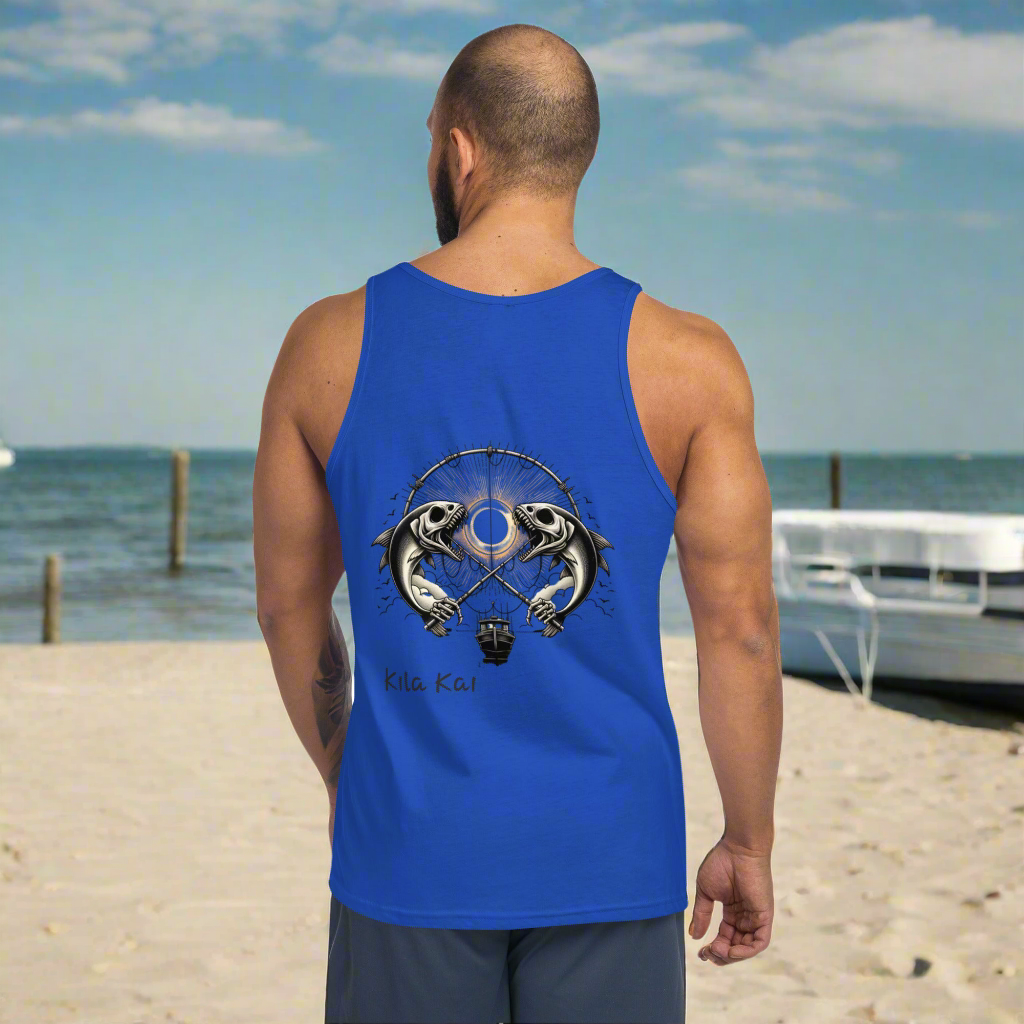 Blackout Skelly Fish Men's Tank Top