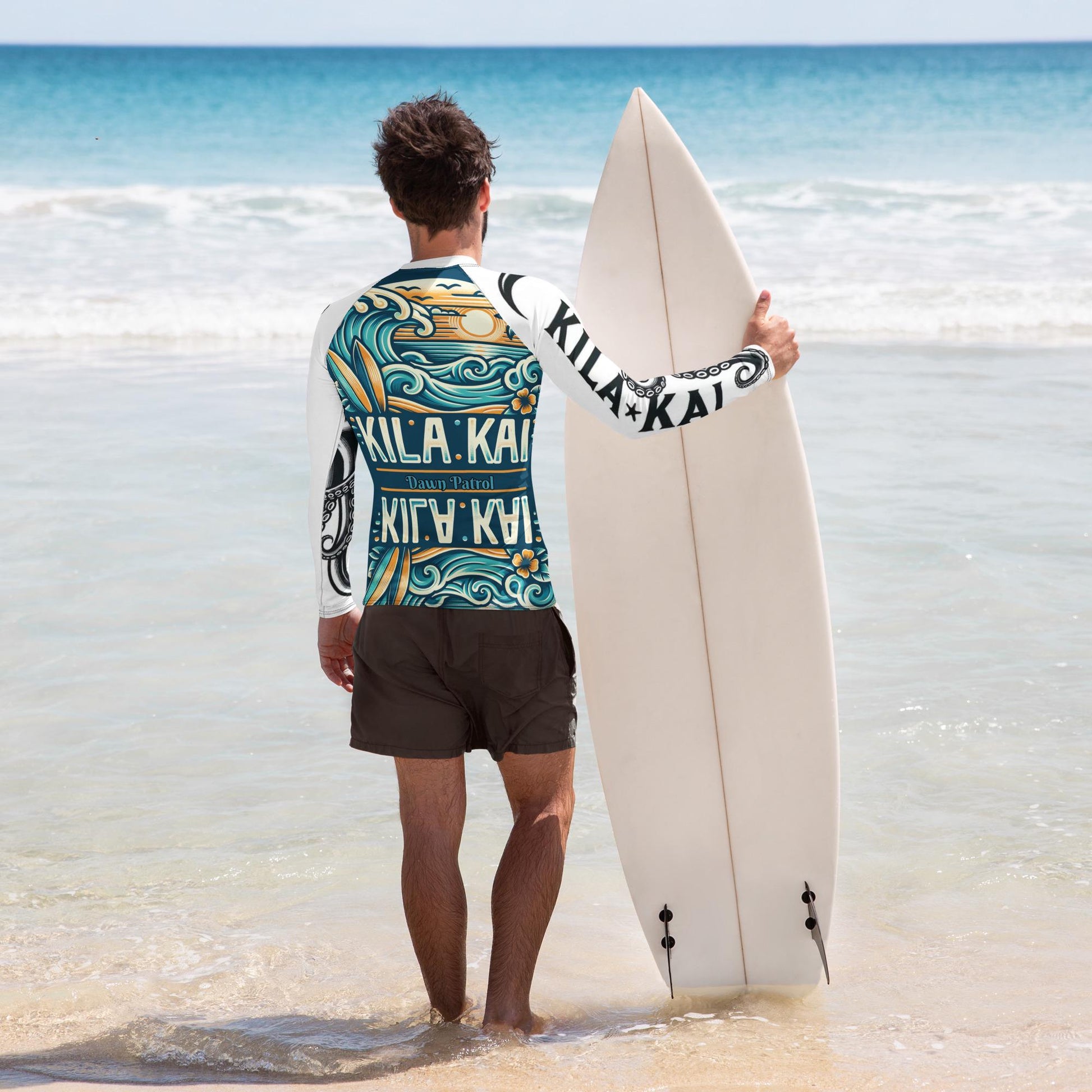 Kila Kai Surf Dawn patrol reflections Men&#39;s Rash Guard