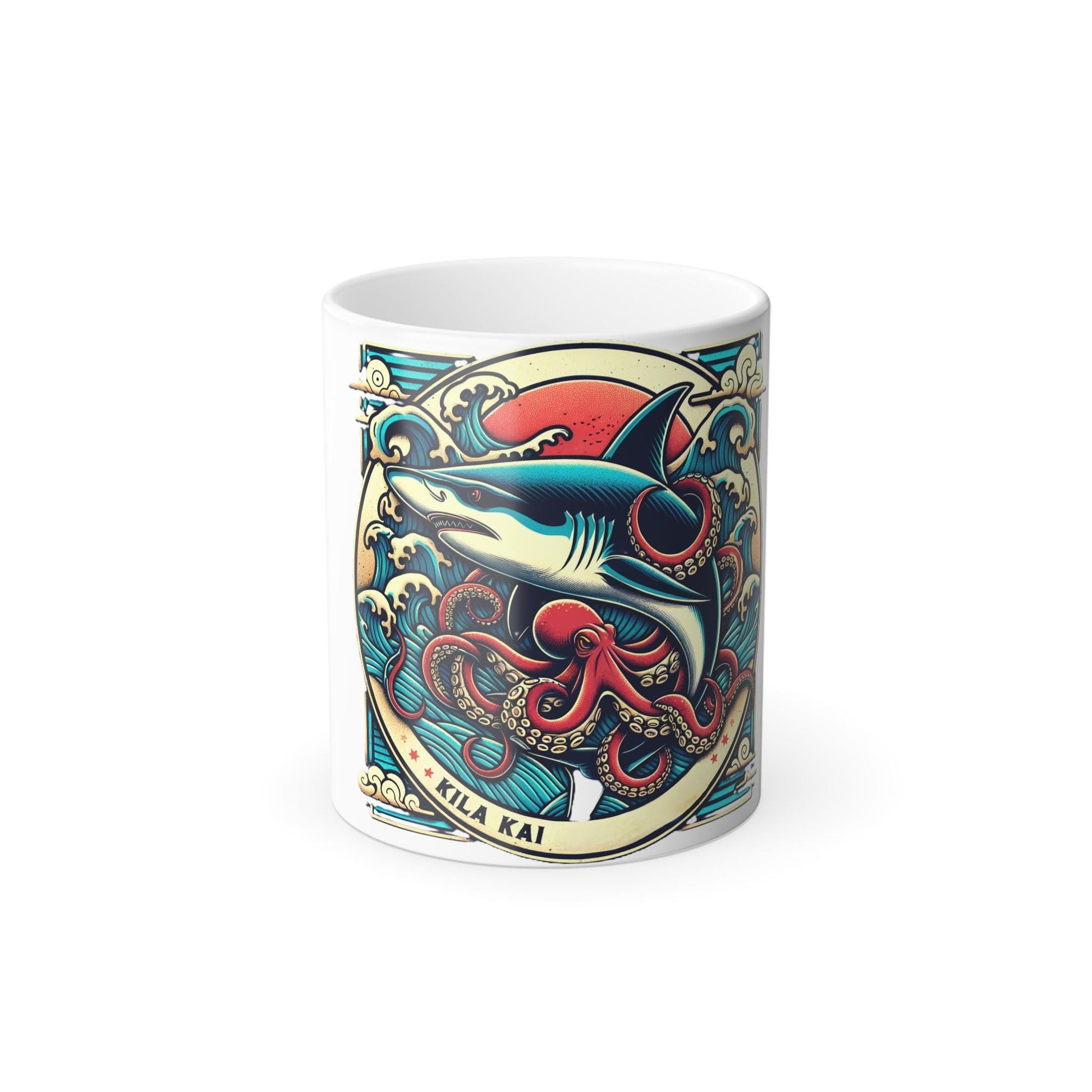 Kila Kai Japan Mug, Heat Sensitive Coffee Cup, Magic Tea Mug, Gift for Travelers, 11oz