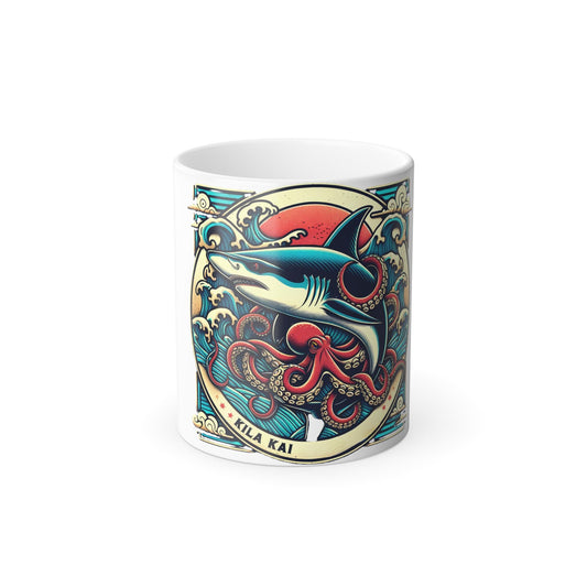 Kila Kai Japan Mug, Heat Sensitive Coffee Cup, Magic Tea Mug, Gift for Travelers, 11oz