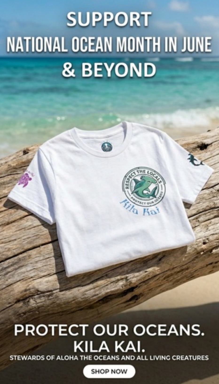 Respect Da Locals 'Kila Kai' Protect Our Oceans T‑Shirt