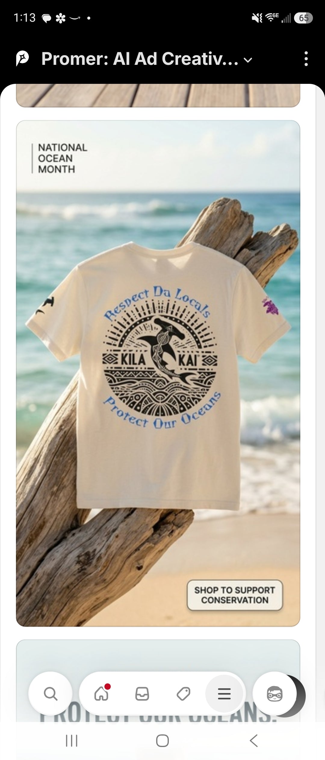 Respect Da Locals 'Kila Kai' Protect Our Oceans T‑Shirt